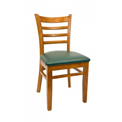 Vinyl Seat Beechwood Ladder Back Chair w/ Cherry Frame