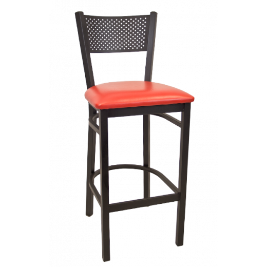 Perforated Back & Vinyl Seat Metal Barstool 
