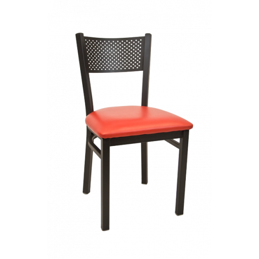 Perforated Back & Vinyl Seat Metal Chair 