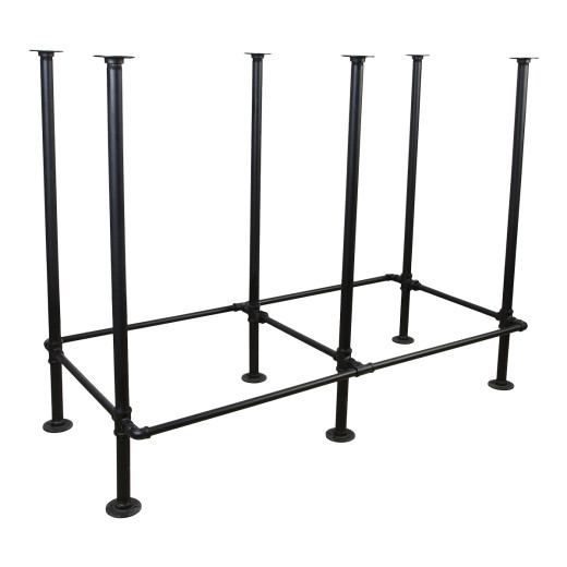 Heavy Duty Industrial Black Cast Iron Table Base with 6-Legs Pipe Design for Indoor Use 