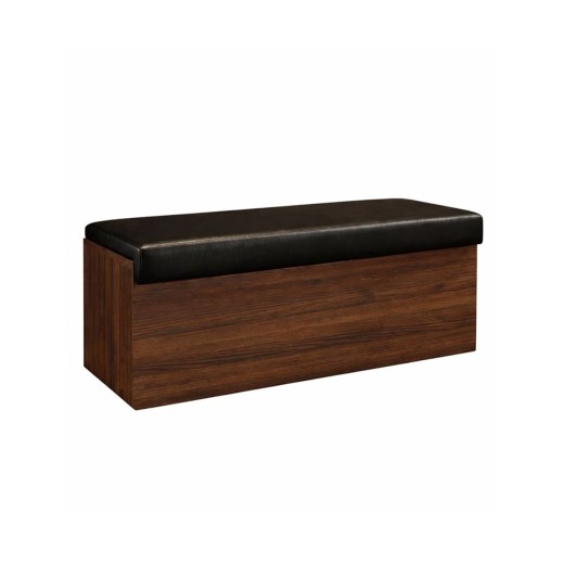 48"L x 18"H Classic Veneer  Backless Bench with Black Vinyl Upholstered Seat