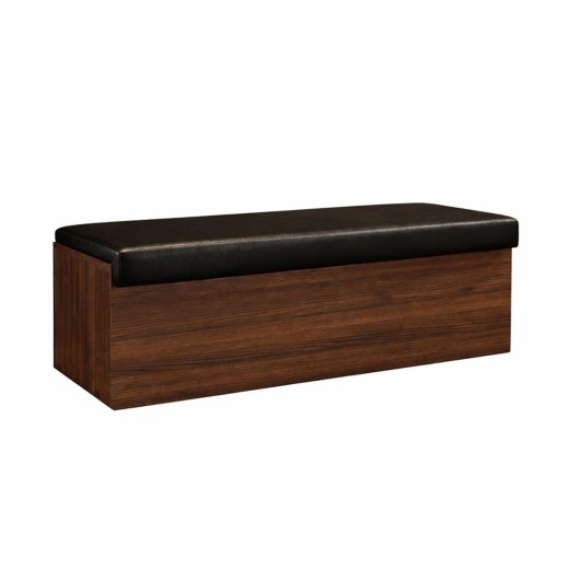 60"L x 18"H Classic Veneer  Backless Bench with Black Vinyl Upholstered Seat