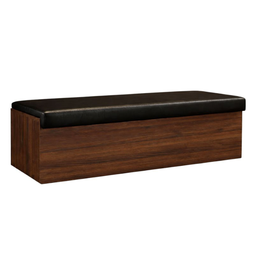 72"L x 18"H Classic Melamine Backless Bench with Black Vinyl Upholstered Seat