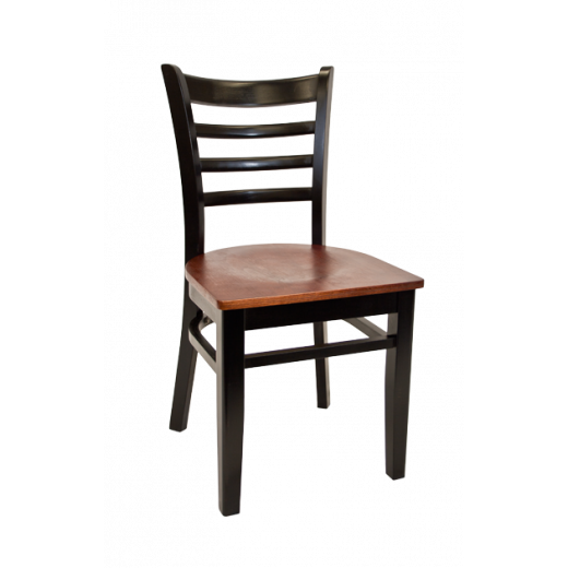 Veneer Seat Beechwood Ladder Back Chair w/ Black Frame