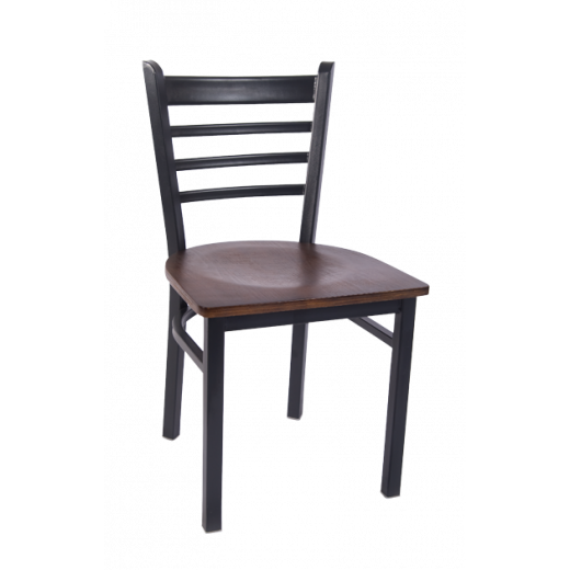 Ladder Back & Veneer Seat Smooth Paint Metal Chair