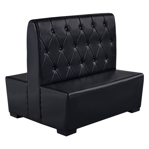 44''H Black Button Tufted Back Upholstered Double Booth 