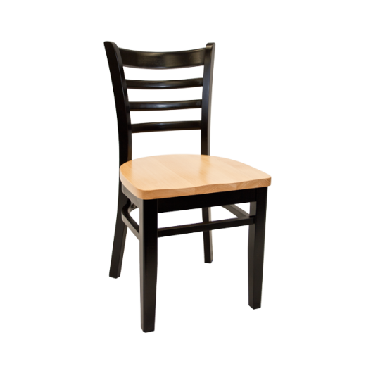 Veneer Seat Beechwood Ladder Back Chair w/ Black Frame
