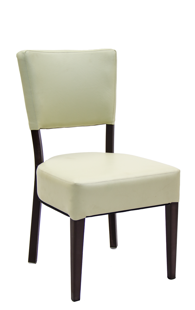 Banquet Chair in Brown with Cream Color Vinyl Seat