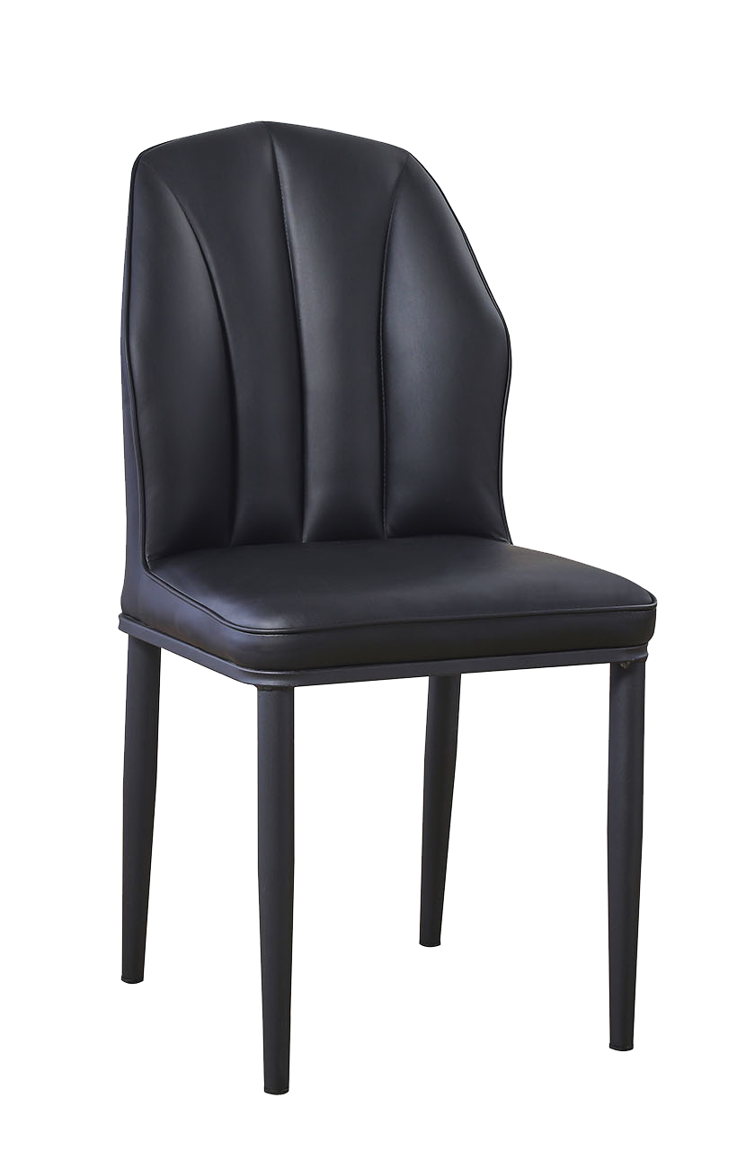 Black Vinyl Seat & Back Indoor Steel Chair Metal Restaurant Chairs