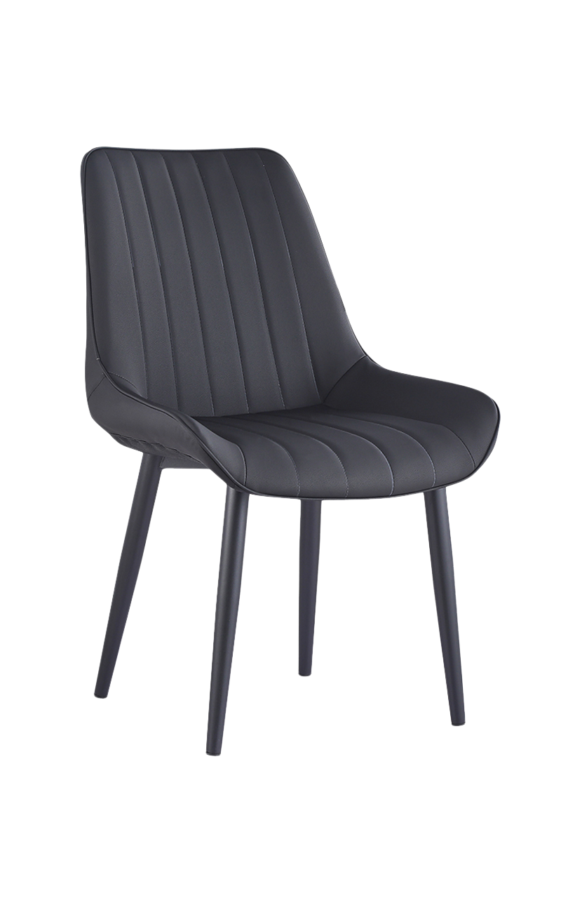 Steel Chair with Vinyl Seat and Back In Black Chairs