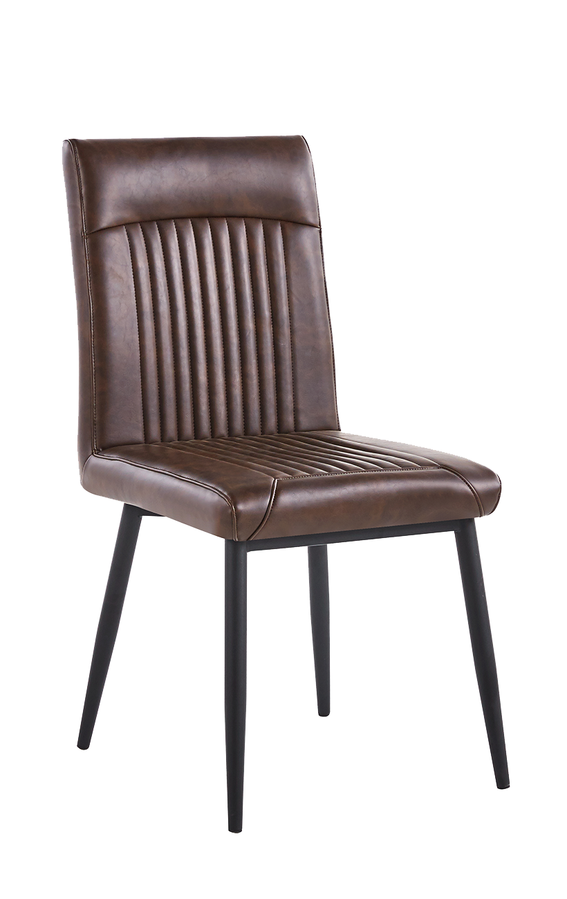 Dark Brown Vinyl Seat Indoor Metal Chair Metal Restaurant Chairs