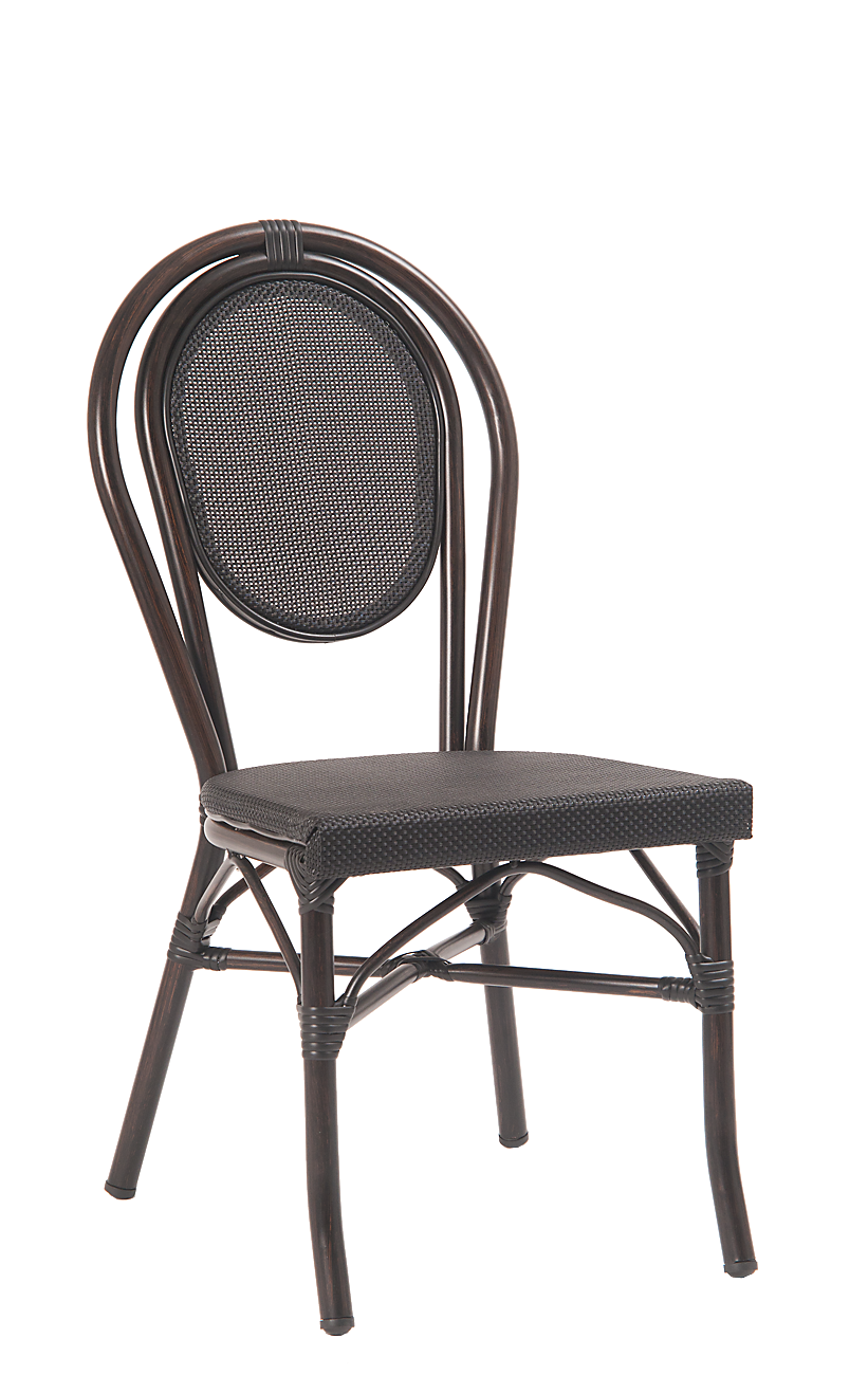 Brown Synthetic Wicker Outdoor BambooLooking Aluminum Chair Outdoor Restaurant Chairs