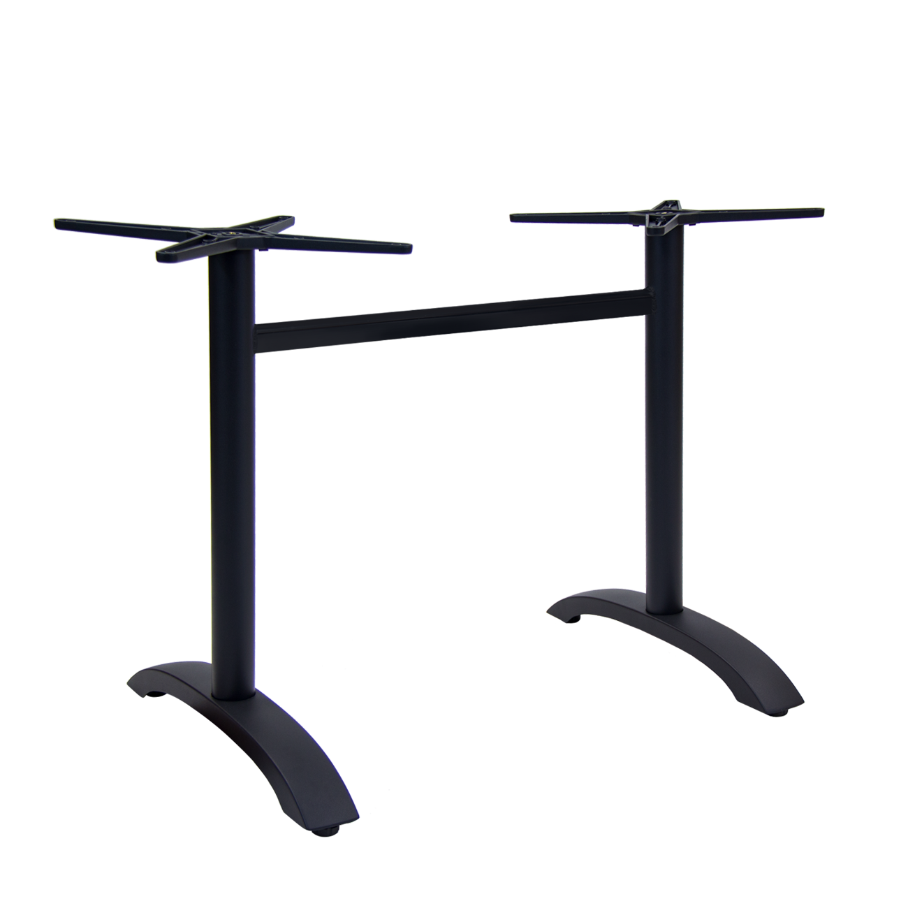 Black Medium Weight Outdoor Double Table Base, Aluminum