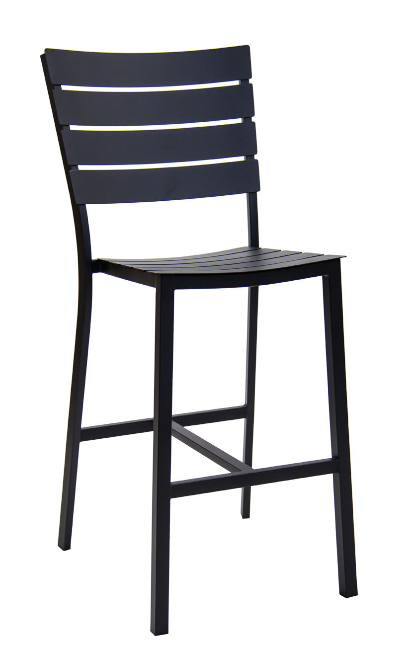 Ladder Back Outdoor Metal Barstool in Black Finish Outdoor Bar Stools Outdoor
