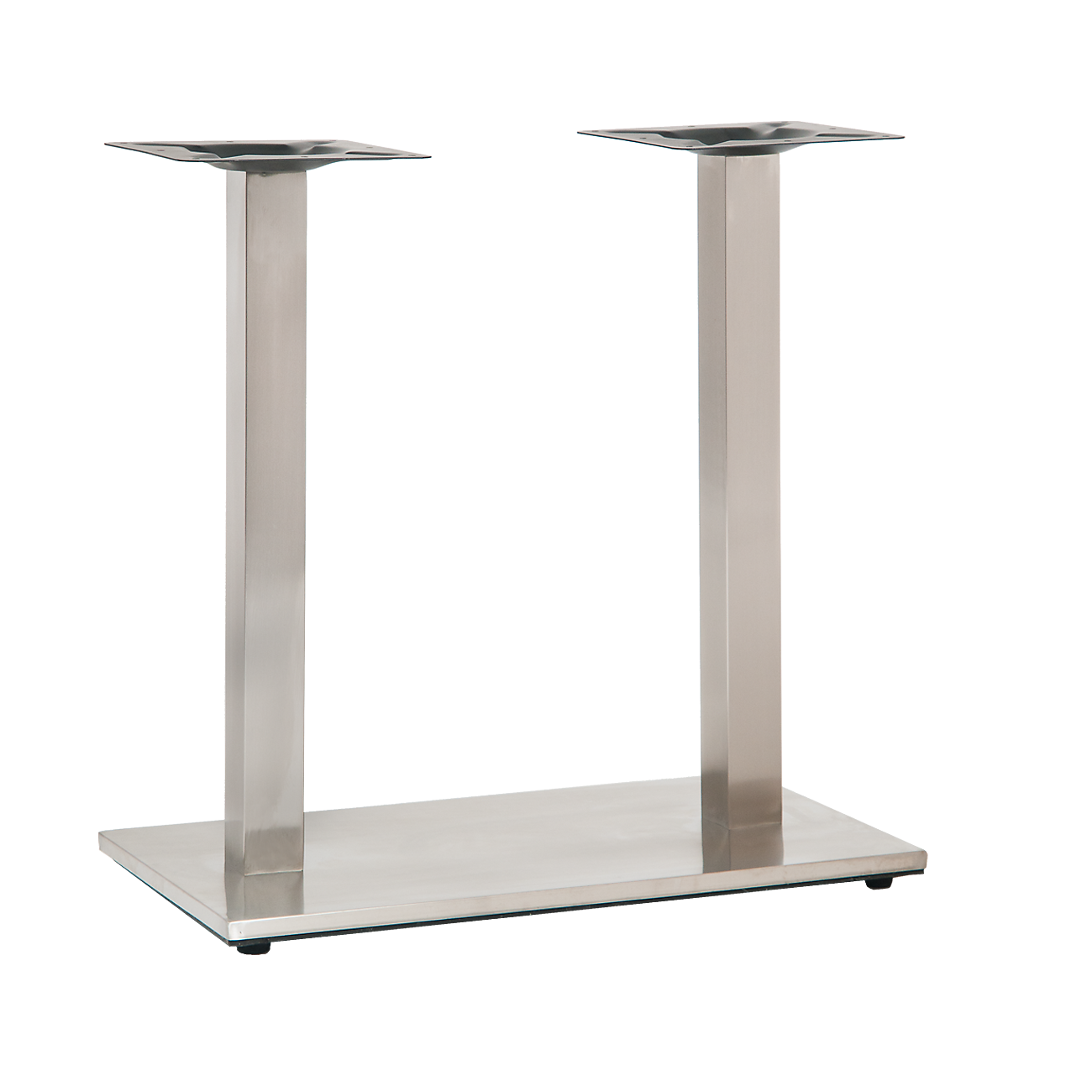 Stainless Steel Indoor Double Table Base, 15" x 27" Chrome Table