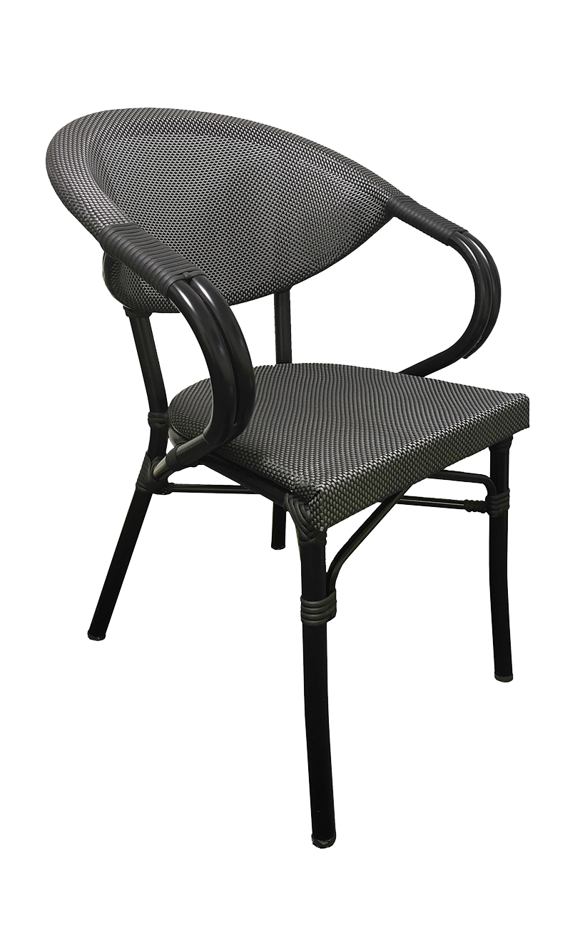 Aluminum Outdoor Armchair with Poly Woven Back & Seat