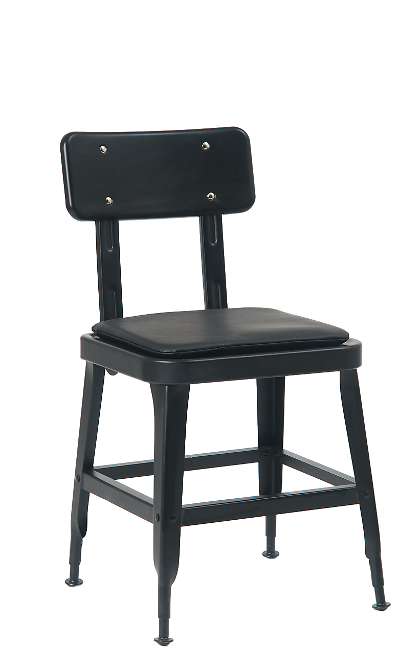 Vinyl Seat Black Steel Chair