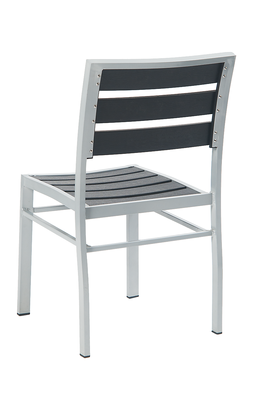 Black Imitation Teak Dining Chair in Aluminum