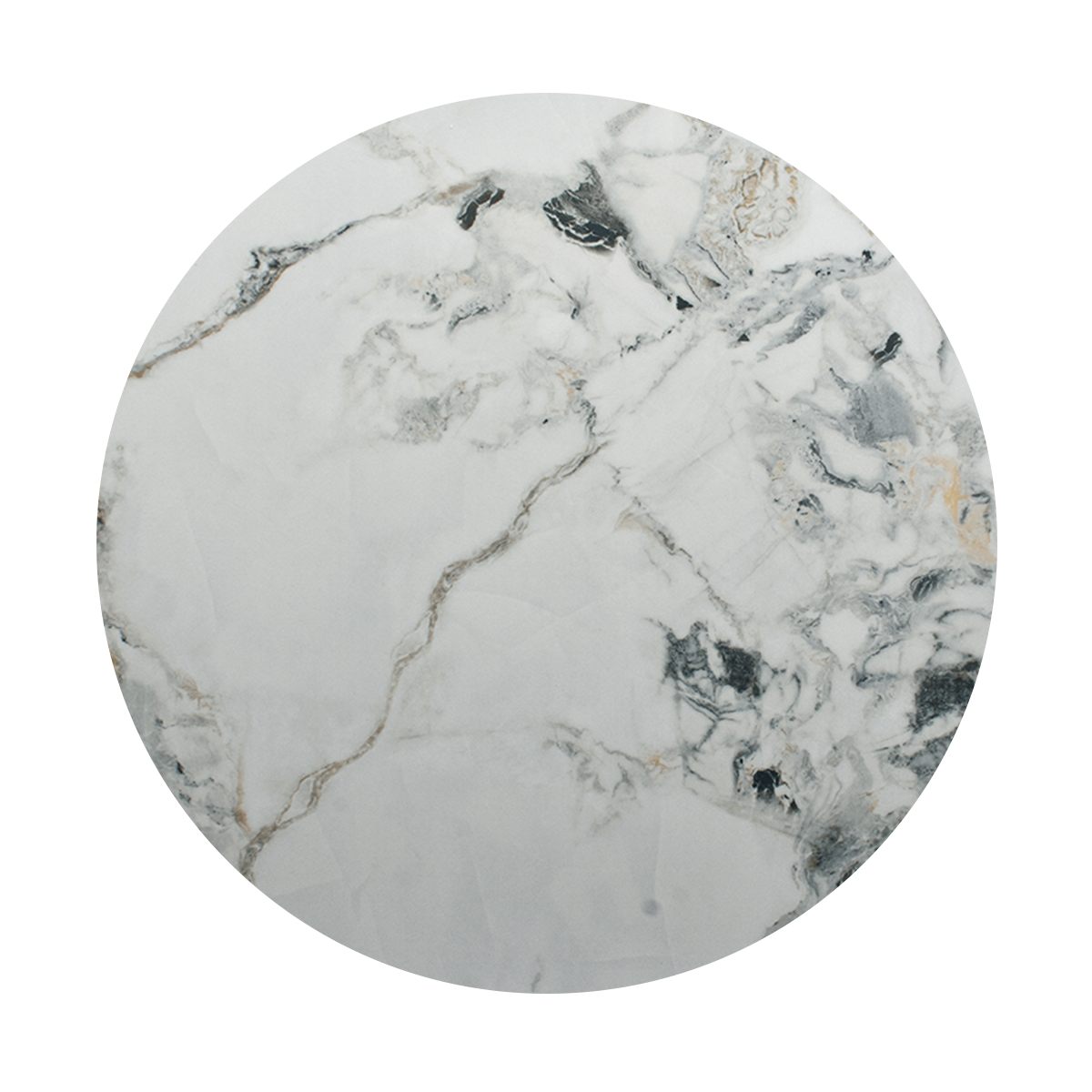 Sintered Stone Table Top in Glossy White Marble Color in Various Sizes
