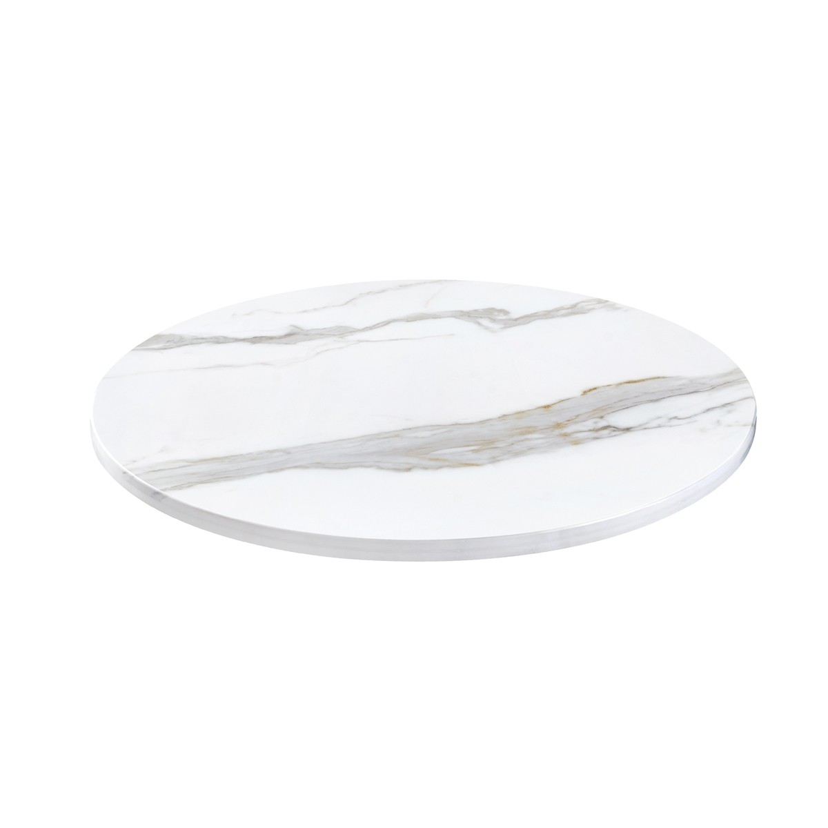 Indoor/Outdoor White Marble-Look Sintered Stone Table Top with Light ...
